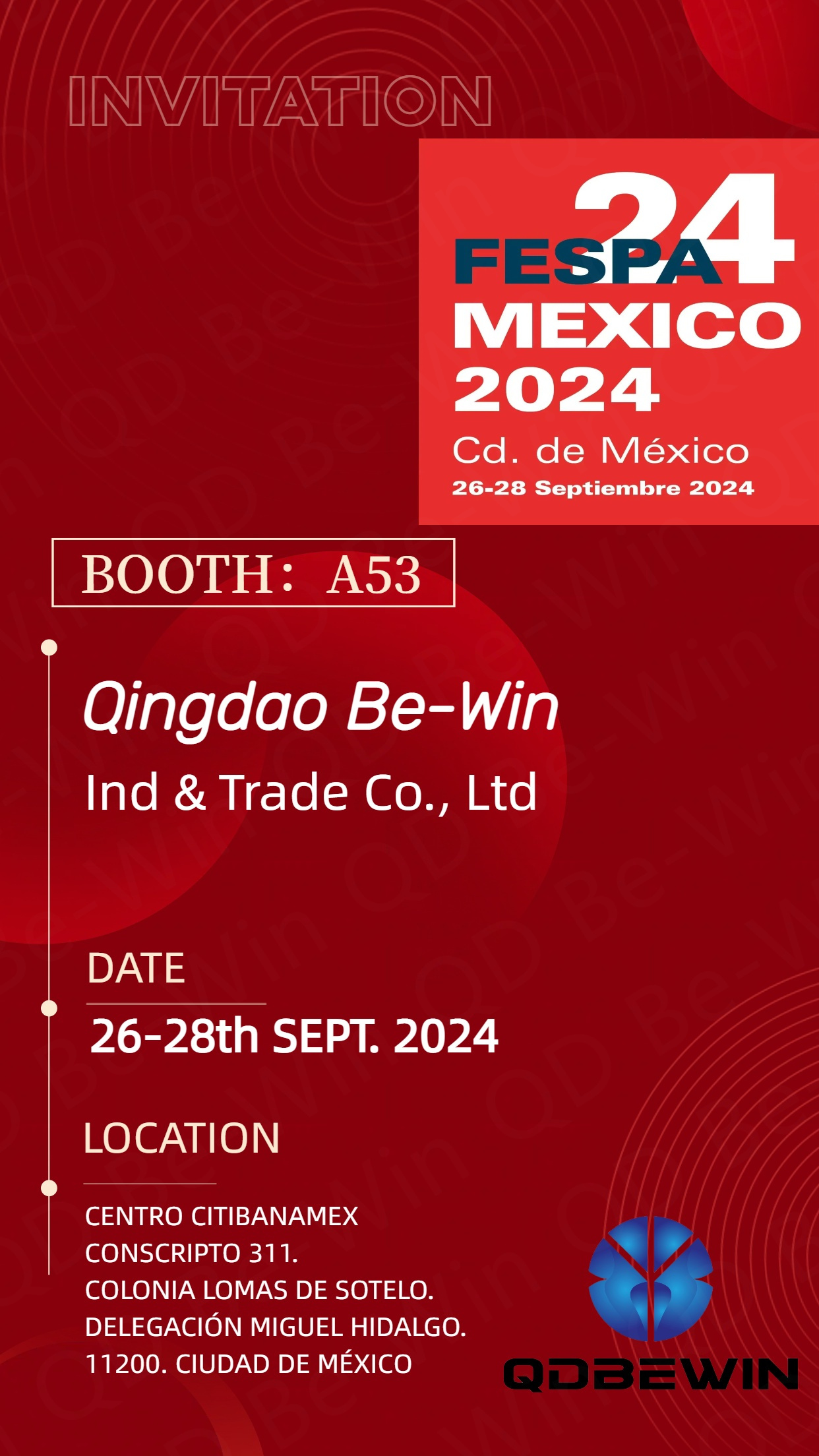 Qingdao Be-Win Ind & Trade Co., Ltd untuk Mempamerkan Helaian Akrilik, Papan Buih PVC dan Panel Komposit Aluminium di FESPA 2024 Mexico